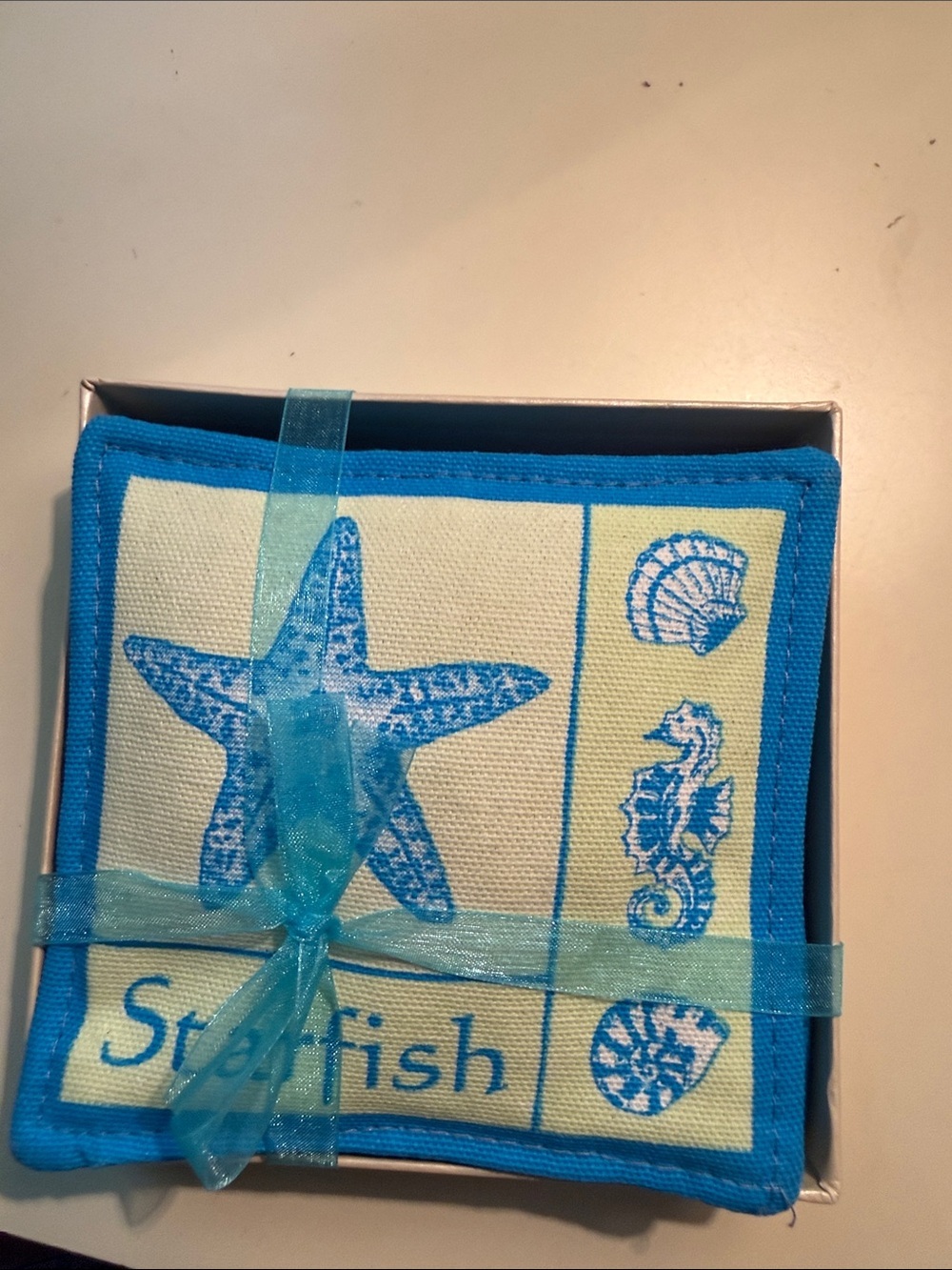 Coastal Starfish Printed Napkins - Blue